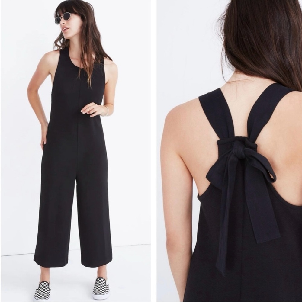 Madewell Black Cropped Jumpsuit with Wide-Leg Design - Picture 4 of 4
